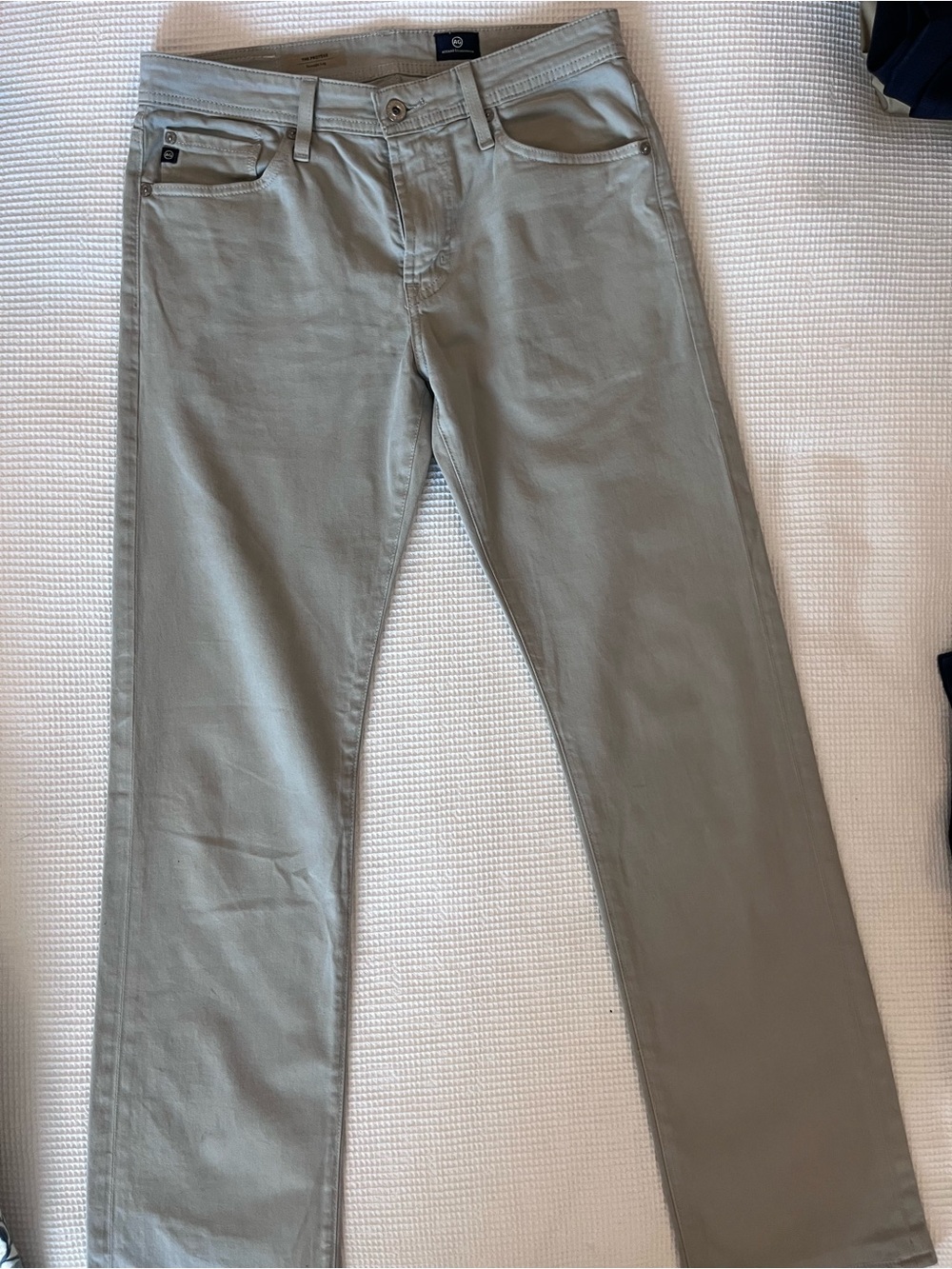 Ag Adriano Goldschmied Men's Light Gray “The Protege” Straight Leg Khaki Jeans